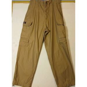 Abercrombie & Fitch Mens Cargo/ Painter Pants Khaki 34 Reg 100% Cotton Well Made